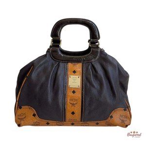 Authentic MCM Cognac Visetos Satchel Bag